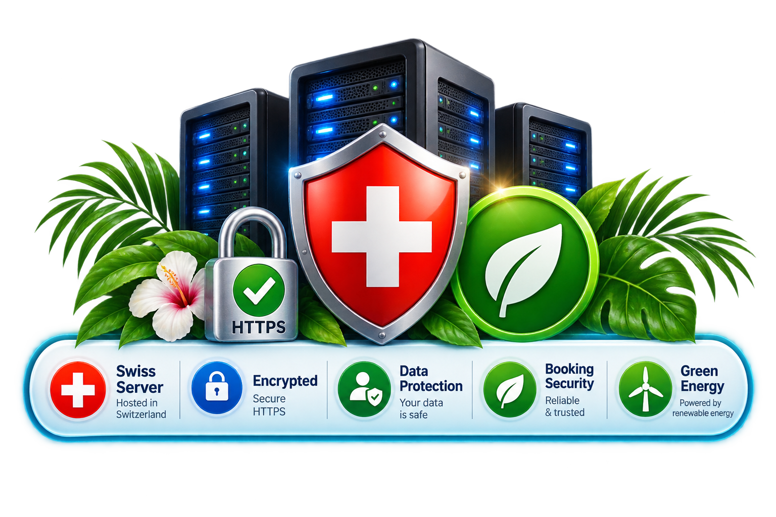 Secure web hosting in Switzerland with HTTPS encryption, privacy-focused infrastructure and renewable-energy hosting